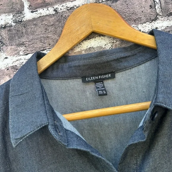Eileen Fisher size 2X denim organic cotton twill shirt dress - Picture 5 of 10